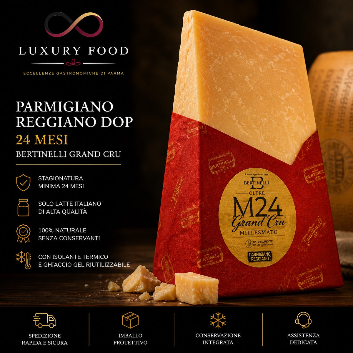 Parmigiano Reggiano DOP 24 mesi Millesimato Grand Cru – Luxury Food