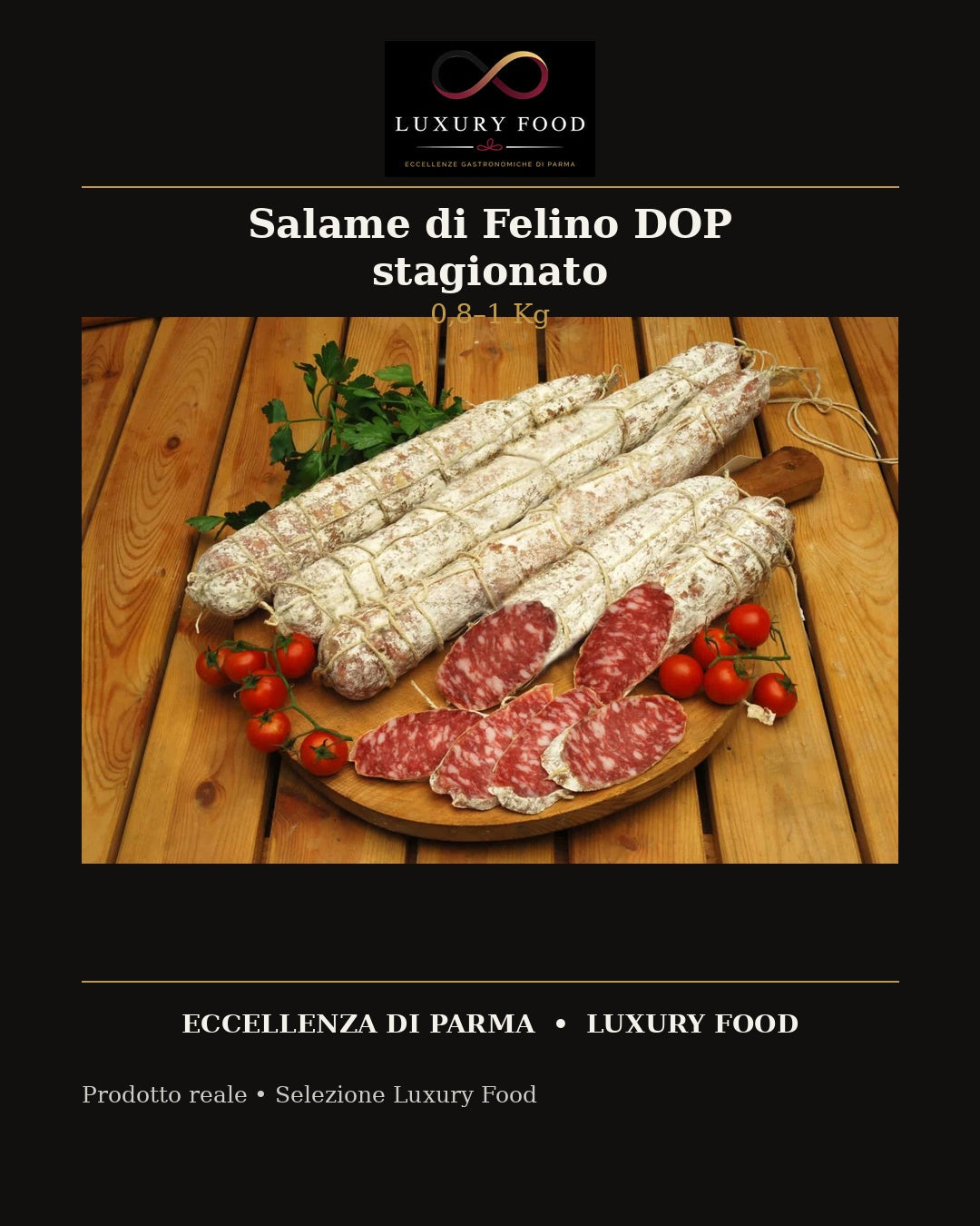 Metà Salame di Felino DOP stagionato (0,4/0,5 Kg)